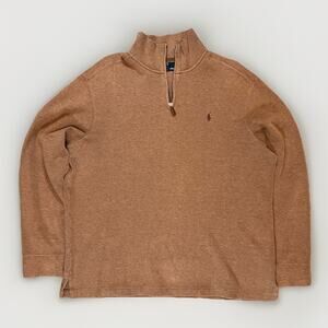 Polo Ralph Lauren 1/4 Zip Pullover Sweater Men's XLarge Estate Rib Beige